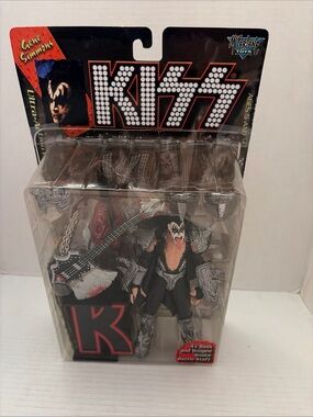 Kiss Gene Simmons Action Figure - Black, Silver & Red Accents